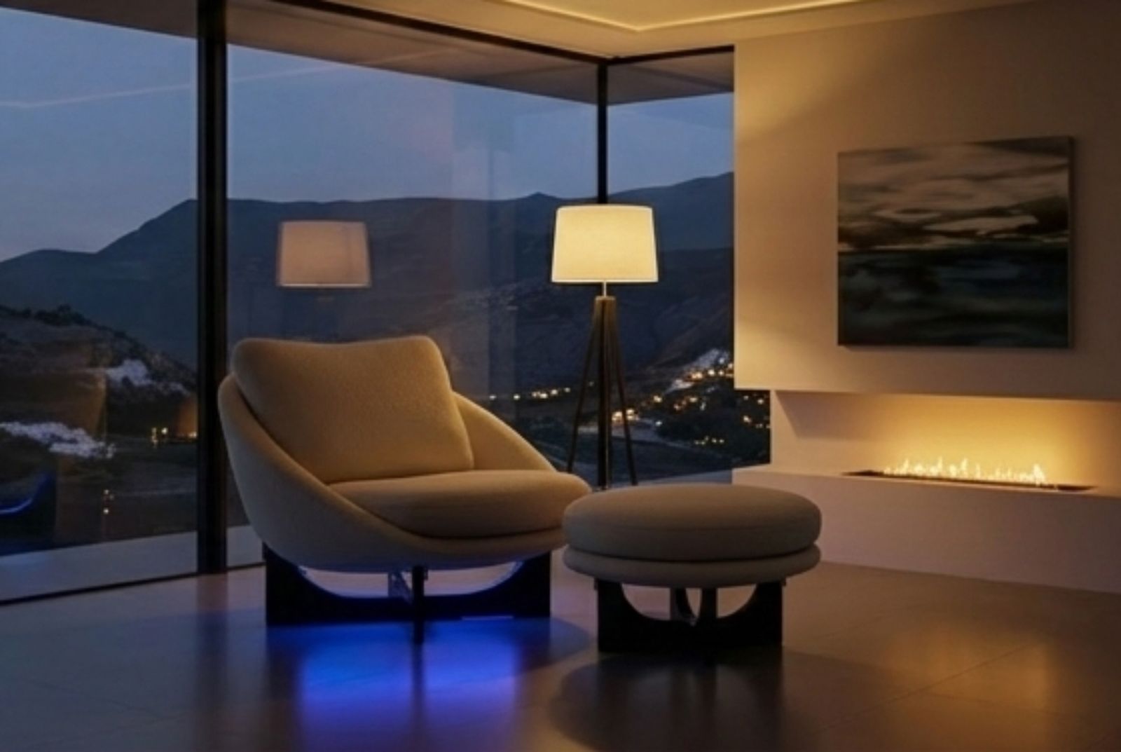 The Napoli Cloud Chair & Ottoman, view 4