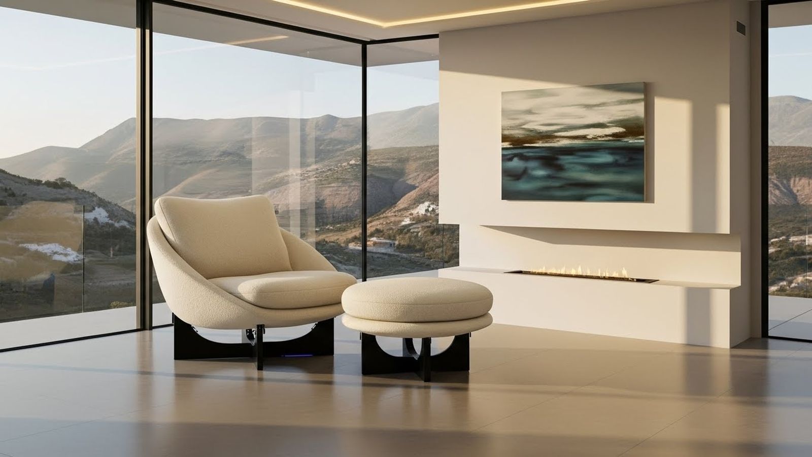 The Napoli Cloud Chair & Ottoman, view 3